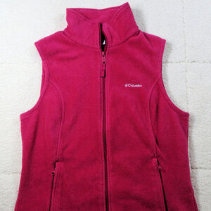 Columbia Maroon Fleece Vest Size Large